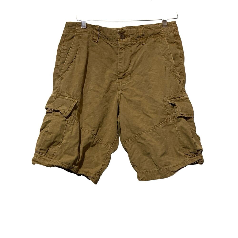 American Eagle Outfitters RipStop Cargo Shorts Brown Mens 29 Pockets Hiking